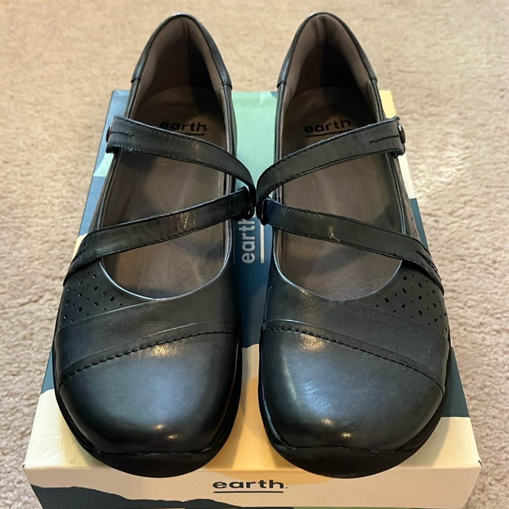 Earth Blue Kara Galilei Leather Mary Jane Flats 10